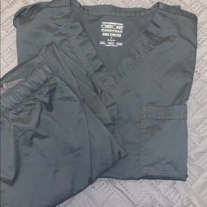 Cherokee scrubs. Core stretch medium dark gray set